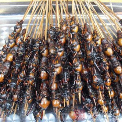 燒烤店中的知了雖然經過了油炸、腌制這種過程