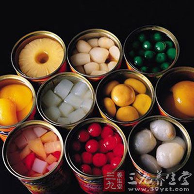 很多水果類罐頭含有較高的糖分 很多水果類罐頭含有較高的糖分