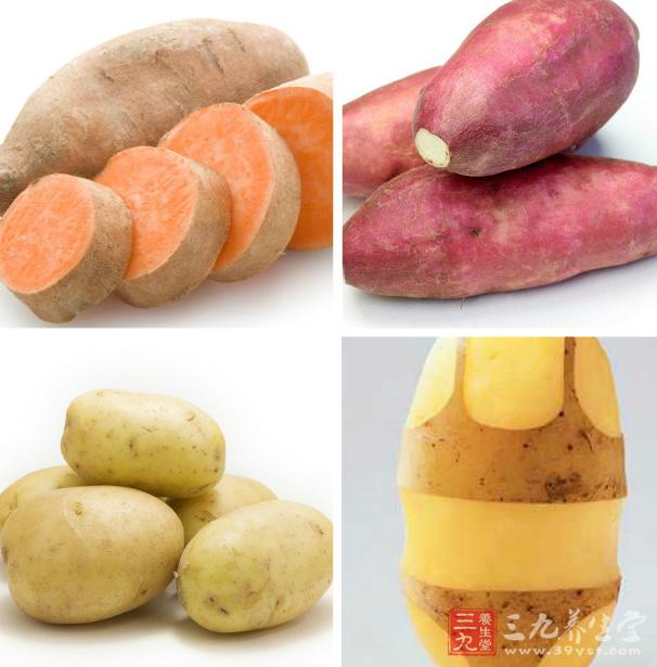 土豆和番薯等會產生氣體的食物，很容易漲肚子