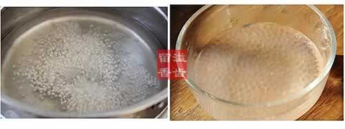 紫薯西米奶香湯的做法