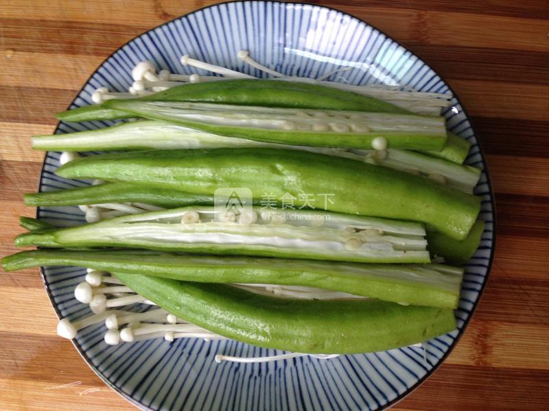 清蒸秋葵金針菇的做法步驟：2