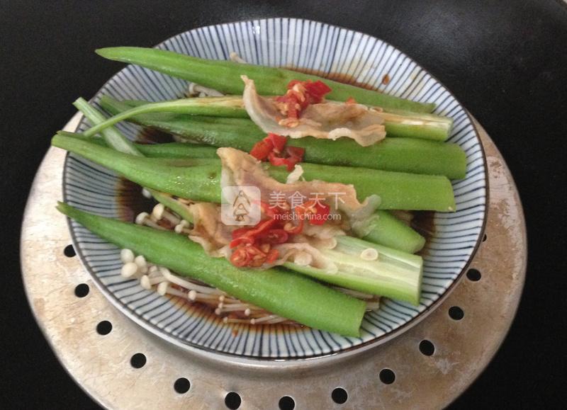 清蒸秋葵金針菇的做法步驟：5