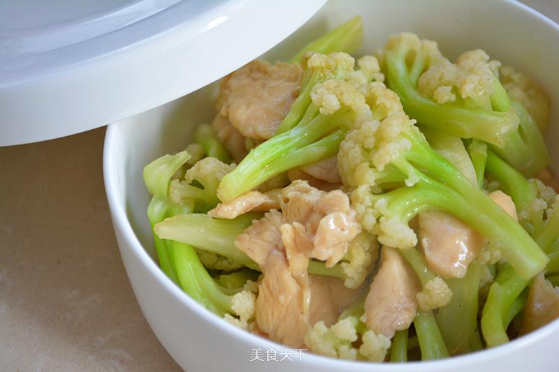 雞肉片炒菜花—減肥也可以照樣吃的做法步驟：12