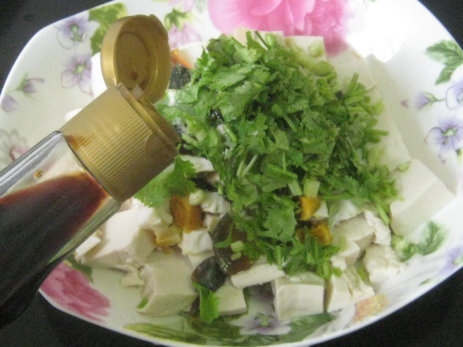 雙蛋香菜拌豆腐的做法步驟：8
