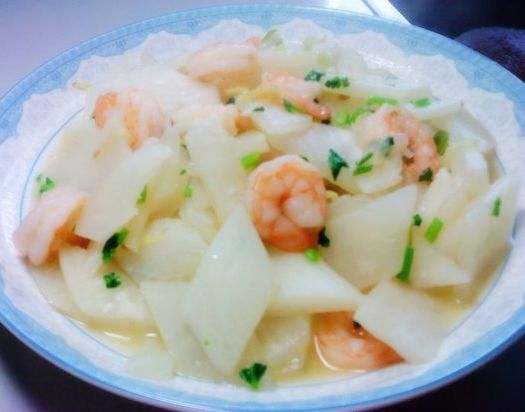 白蘿卜燴蝦仁的做法步驟：8