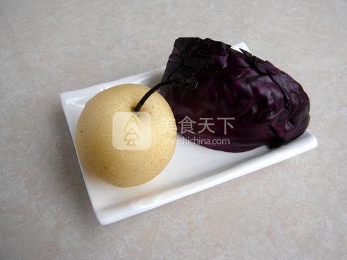 【雪梨甘藍汁】的做法步驟：1