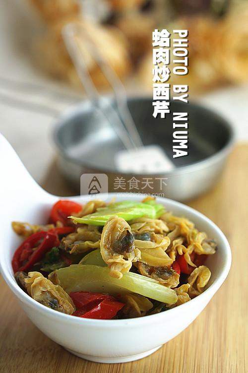 蛤肉炒西芹的做法步驟：7