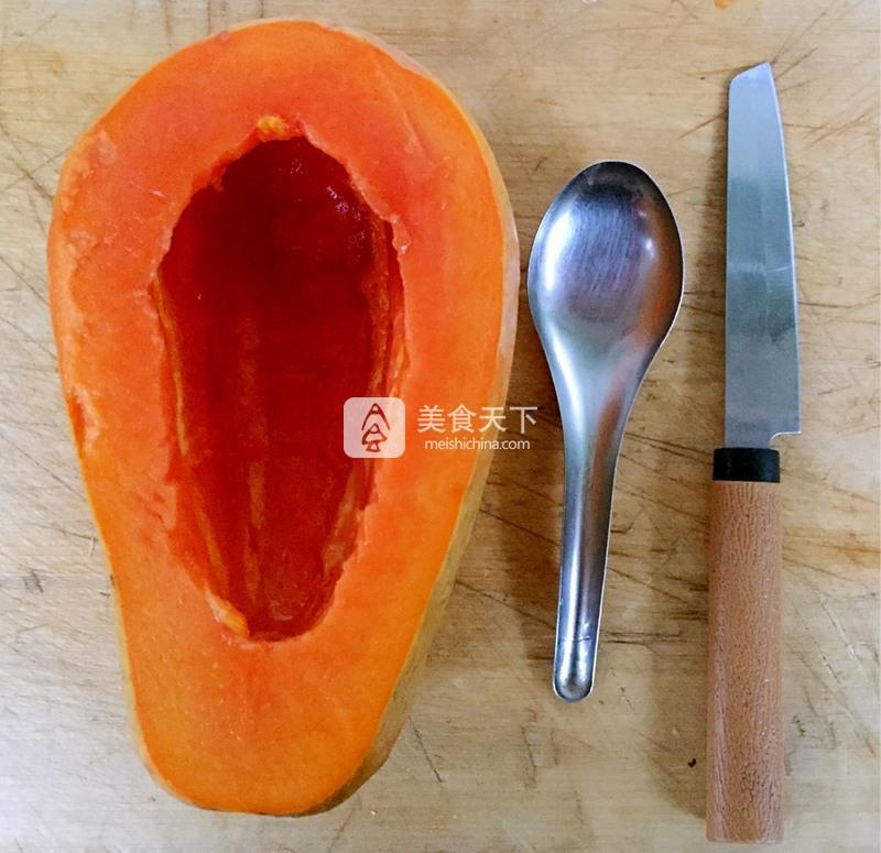 木瓜牛奶西米露的做法步驟：3