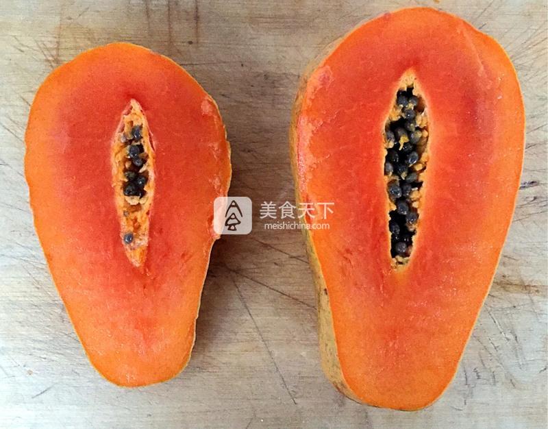 木瓜牛奶西米露的做法步驟：2