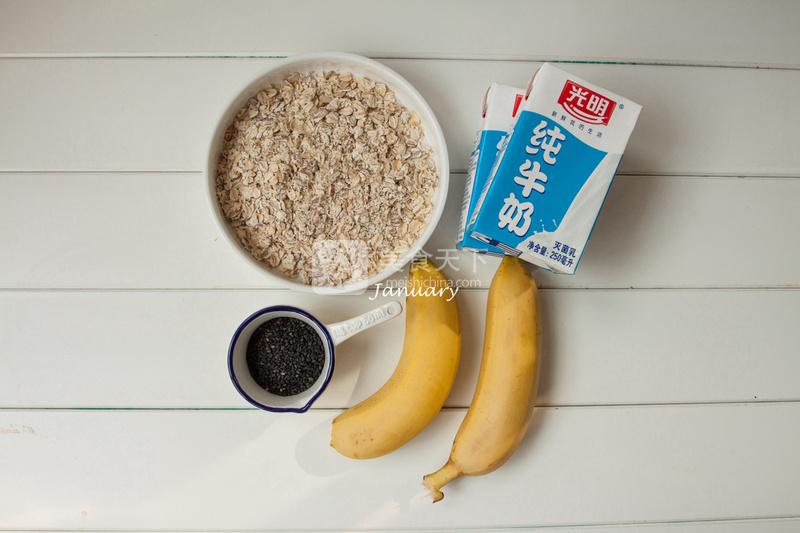 燕麥香蕉奶昔的做法步驟：1