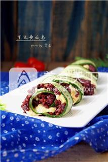 黑米黃瓜卷的做法步驟：10