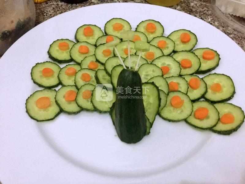 孔雀開屏～涼拌黃瓜片的做法步驟：5