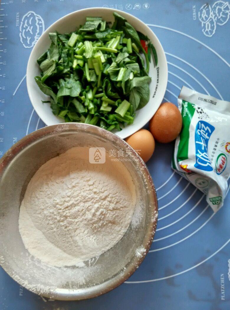 菠菜雞蛋面的做法步驟：1