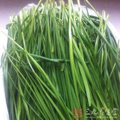 韭菜有散瘀、活血、解毒的功效，有益於人體降低血脂，防治冠心病、貧血、動脈硬化