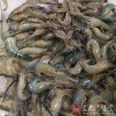河蝦剪去蝦須洗淨
