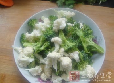 菜花和西藍花掰開洗淨