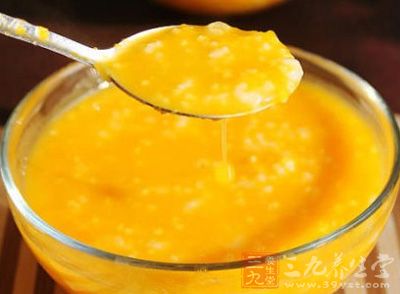 小米南瓜粥對胃病患者也有作用，促進胃中膽汁分泌，幫助胃消化
