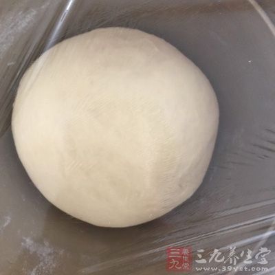 將揉好的面團蓋上保鮮膜後放在溫暖處進行發酵