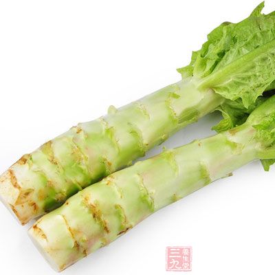 莴苣含有大量植物纖維素，能促進腸壁蠕動，通利消化道