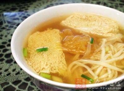 凍豆腐金針湯