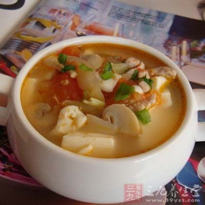搾菜肉絲凍豆腐湯