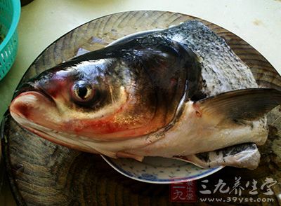 材料:花鲢魚頭1個,泡紅辣椒20多個 材料:花鲢魚頭1個,泡紅辣椒20多個