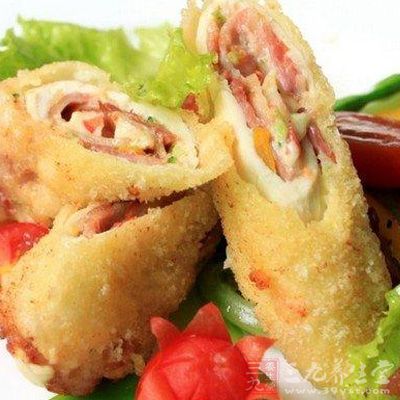 油炸培根雞肉卷的制作方法