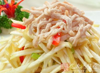 茭白炒肉絲的制作方法