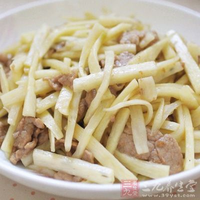 家常茭白炒肉絲的制作方法