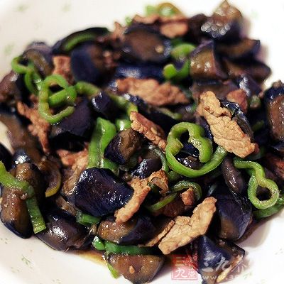 茄子炒肉絲的制作方法