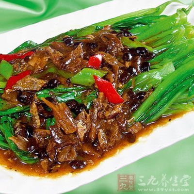 豆豉鲮魚油麥菜的做法