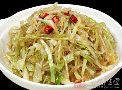 包菜炒粉絲的制作方法