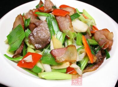 青蒜炒臘肉的制作方法