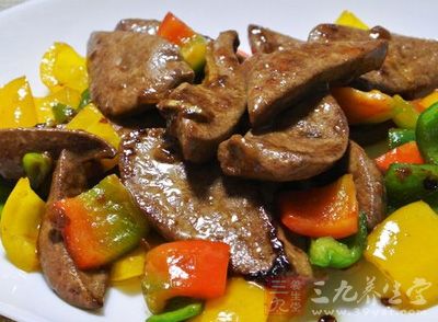 青椒炒豬肝的制作方法
