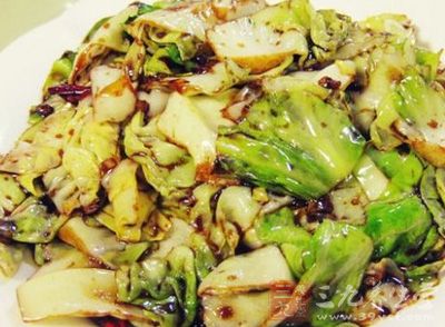 爆炒圓白菜的制作方法