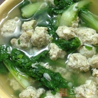 白菜肉丸湯的制作方法