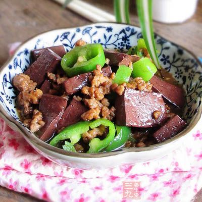 肉末豬血的做法