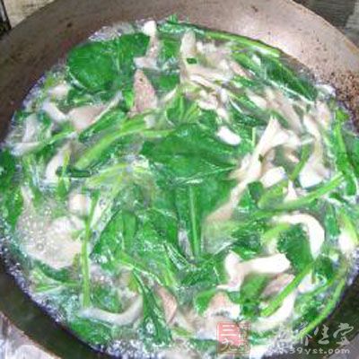 菠菜平菇豬肝湯