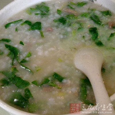 豬肝菠菜粥