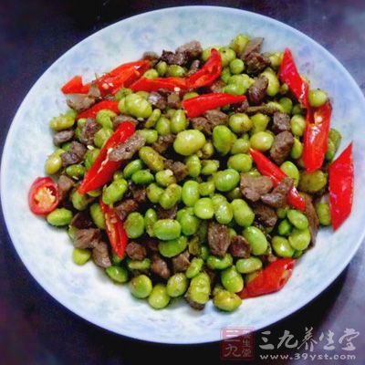 毛豆炒牛肉末