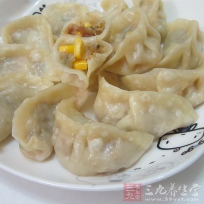 玉米香菇蝦肉餃