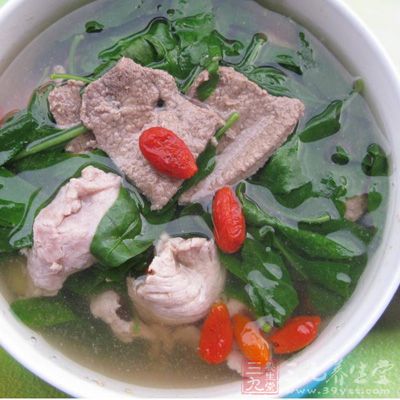 豬肝菠菜湯的制作方法