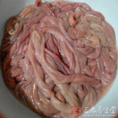 將小腸的一端的開口往外翻一點 將小腸的一端的開口往外翻一點