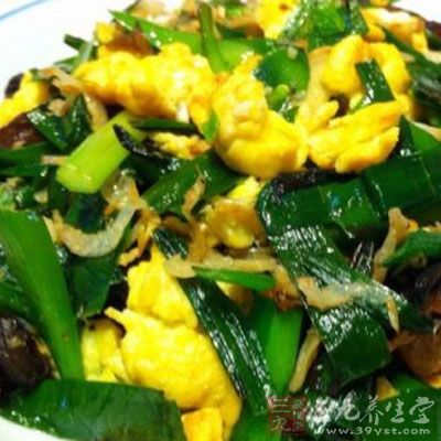 韭菜蝦皮炒雞蛋
