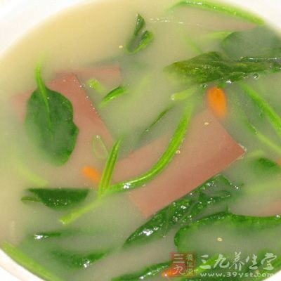 菠菜鴨血湯的做法