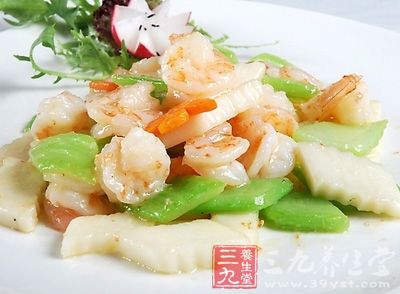 芥菜淮山炒蝦仁
