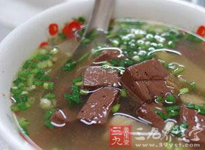 豬血菠菜湯