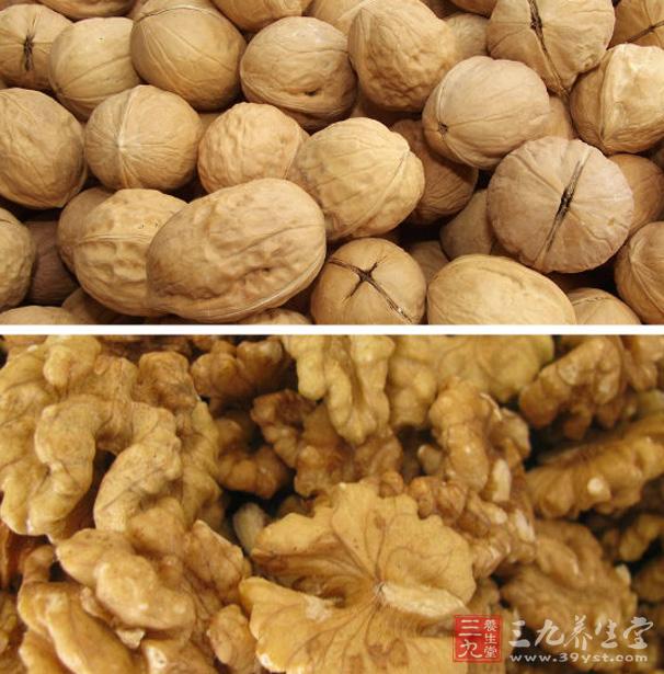 核桃是大眾喜愛的小食品,它富含蛋白質、脂肪酸、B族維生素、維生素E、鈣、鎂、硒等營養元素,可防止細胞老化,能健腦、增強記憶力及延緩衰老,減少腸道對膽固醇的吸收,潤潤肌膚、烏黑頭發等功效; 核桃是大眾喜愛的小食品,它富含蛋白質、脂肪酸、B族維生素、維生素E、鈣、鎂、硒等營養元素,可防止細胞老化,能健腦、增強記憶力及延緩衰老,減少腸道對膽固醇的吸收,潤潤肌膚、烏黑頭發等功效;