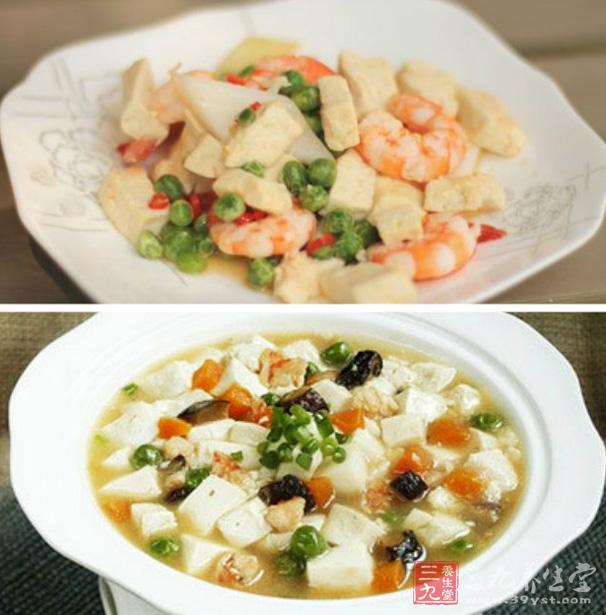五彩豆腐蝦仁球