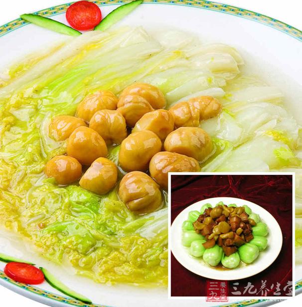板栗燒菜心